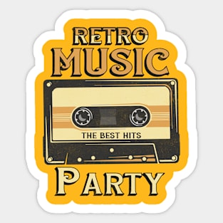 retro music party, the best hits Sticker